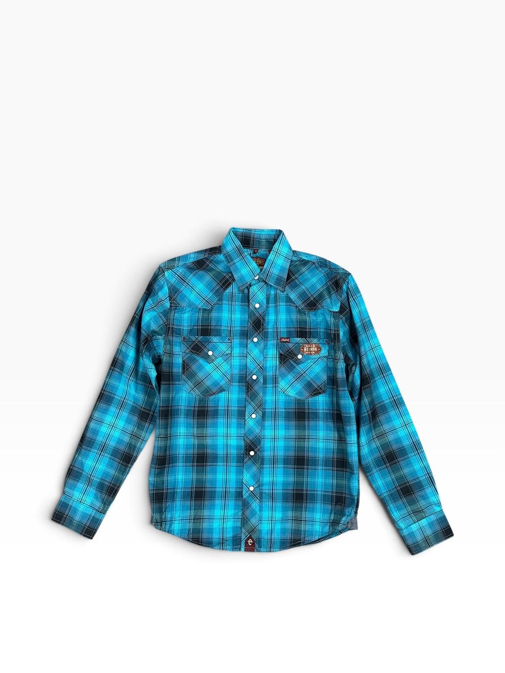 Rafter C Red Dirt Collection Plaid Non Iron Long Sleeve Pearl Snap NWT— Small